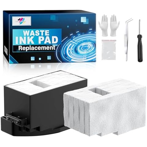 SUBLIMAKER Waste Ink Pad Replacement with Reset Software for XP-830 XP-640 XP-530 XP-630 XP-7100 XP-850 XP-950 XP-860 XP-960 XP-810 XP-820 XP-600 XP-520 Printers, Maintenance Box with Extra Sponge Cover