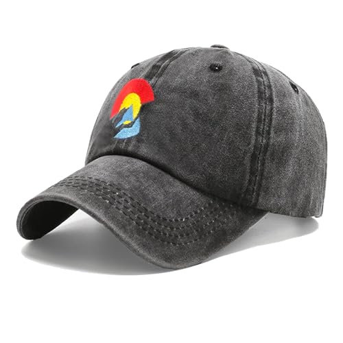 Embroidery Colorado Flag Baseball Cap State Mountain Casual Sun Peak Hat