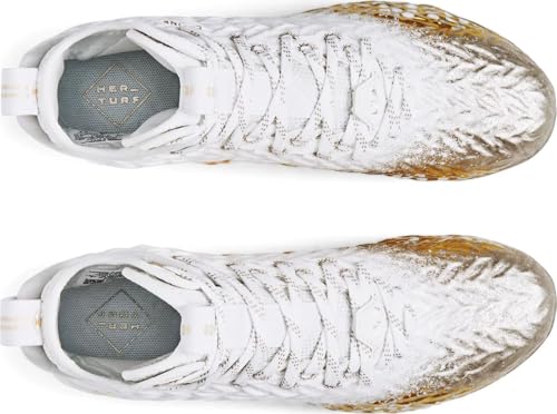 Under Armour Chuteira feminina Spotlight Clone MC, Branco/dourado desbotado metálico, 38