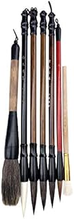 Chinese Brush, Writing Brush for Professional Calligraphy Kanji Japanese Sumi Drawing (7-Piece Set)