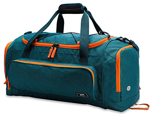 MIER Large Duffel Bag Men's Gym Bag with Shoe Compartment, 60L, Olive Green, Olive Green, 60L, Travel