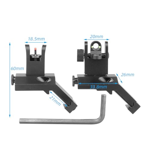 HOUSON 45 Degree Offset Flip Up Sights, Tactical AR15 Backup Iron Sight 45 Degree Rapid Transition BUIS Backup Iron Sight Backup Sight Set for 21mm Picatinny R123 - Image 3
