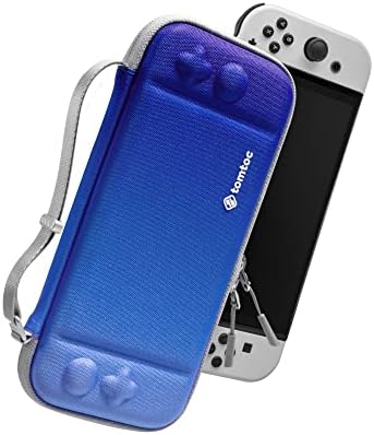 tomtoc Switch Case for Nintendo Switch OLED Model, Slim OLED Switch Sleeve with 10 Game Cartridges, Protective Switch Carry Case for Travel, with Original Patent and Military Level Protection, White