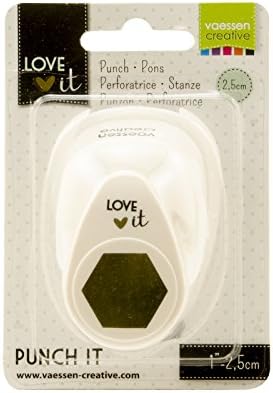 Vaessen Creative Love It Kollektion Motivstanzer Sechseck, Medium, Motivlocher aus Metall Plastik, Zum Basteln mit Papier und Scrapbooking, Mehrfarbig, Regular, Multi-Colour