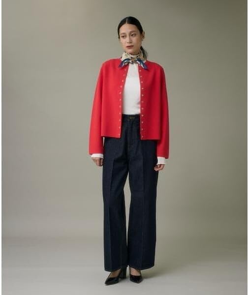 [イッツインターナショナル] 反応染デニムワイドパンツ