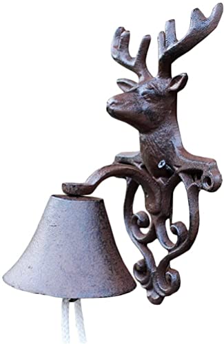 Campainha de ferro fundido porta da frente sino de jantar ao ar livre pátio jardim decoração de cabe
