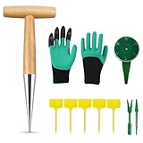 Infreecs 10 Pcs Pflanzholz, Blumenzwiebel pflanzholz Werkzeuge mit Pflanzlocher...