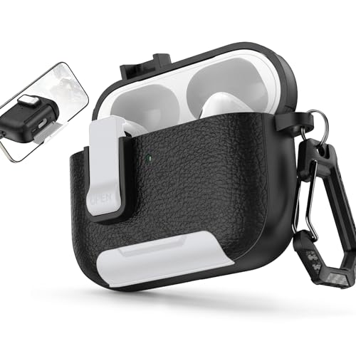 Image of for Leather AirPods Pro 3 Case 2025 | Cute iPod Air Pods Pro 3 Case with Magnetic Lock | with Phone Holder & Keychain | Airpods 3 Pro Cases for Man Women(Model A2700​​ /A2931)(WhiteBlack)