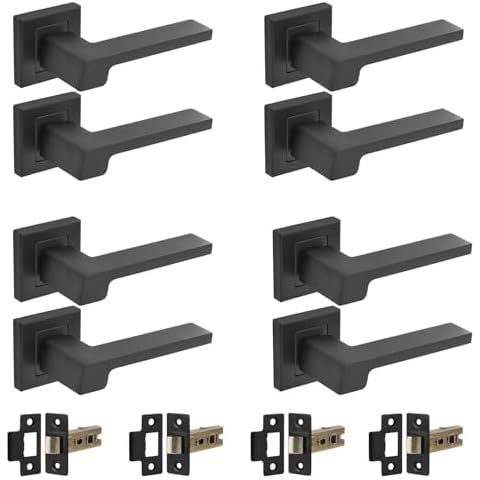 Decoranddecor Spectra Matt Black Aluminium Lever Handle Sets Cover