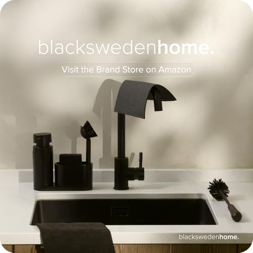 Black Sweden Home Ścierki do mycia naczyń czarne – 10 szt. szwedzkich ściereczek do mycia naczyń z bawełny i celulozy – zmywalne ściereczki gąbkowe do kuchni, zrównoważone ręczniki kuchenne