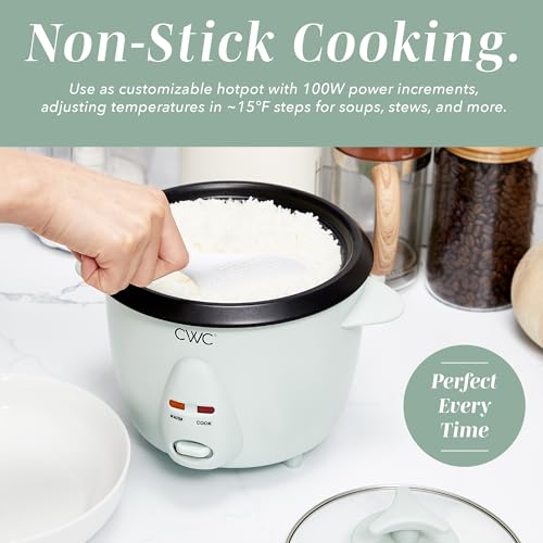 Image of COOK WITH COLOR 6 Cup Rice Cooker 300W - Effortless Cooking and Perfectly, Cooks 3 Cups of Raw Rice for 6 Cups of Cooked Rice, Sage