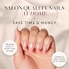 Glamnetic Press-On Nails - Bubble Gum Glaze | Super Strong Brush On Nail Glue & Nail Adhesive Tabs | Short Almond Pink French Tip Nails with a Glazed Finish | 15 Sizes - 30 Nail Kit with Glue