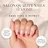 Glamnetic Press-On Nails - Bubble Gum Glaze | Super Strong Brush On Nail Glue & Nail Adhesive Tabs | Short Almond Pink French Tip Nails with a Glazed Finish | 15 Sizes - 30 Nail Kit with Glue
