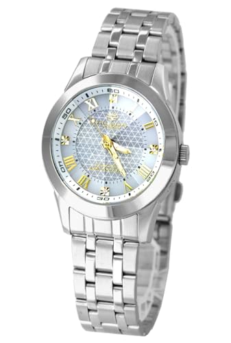 J.HARRISON(ジョン・ハリソン) レディース腕時計ソーラー電波 【ベルト調整がご自身で簡単にできます】 【正規品】 ８面カットクリスタルが綺麗な腕時計です JH-082-L ダイヤモンド入り (JH-082-L-WH) (ホワイト)