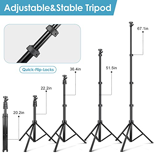Aureday 67'' Selfie Stick,Phone Tripod Stand With Remote, Cell Phone Stand Tripod With Phone Holder For Vlogging，Recording, Compatible With Iphone&Android Phone/Cameras/Gopro #TOP1