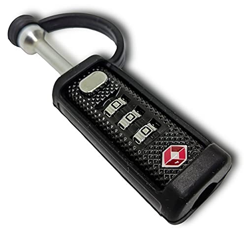 Tsa Approved Tactical Gun Case Lock, Black With Protective Rubber Sleeve & Cut-Resistant Monoshaft Secure Single Shaft Padlock For Guns, Luggage, Rifles, Pistols, & Revolver Cases-Child Safe #TOP3