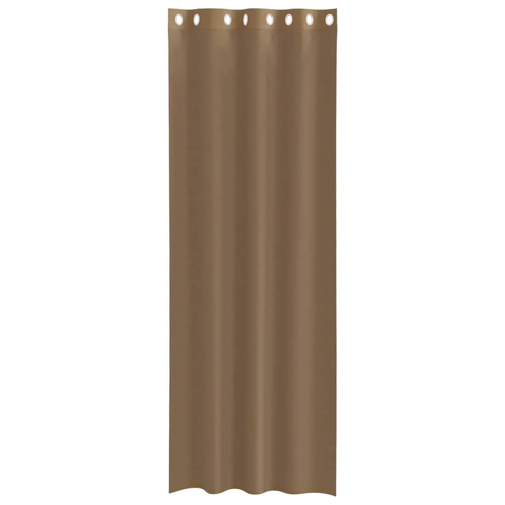 Voile Vorhänge mit Ösen 2er Set 140 x 260 cm Hellbraun Stoff transparent schallschutz Sonnenschutz Wohnzimmer kinderzimmer