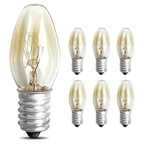 FOXNSK 6 Pack Replacement Scentsy Light Bulbs Small Screw in for Electric Wax Burner E14 10W 2700K Warm Light Up to 8000H Wax Melt Warmer Light Bulbs Edison Screw Bulbs Cover