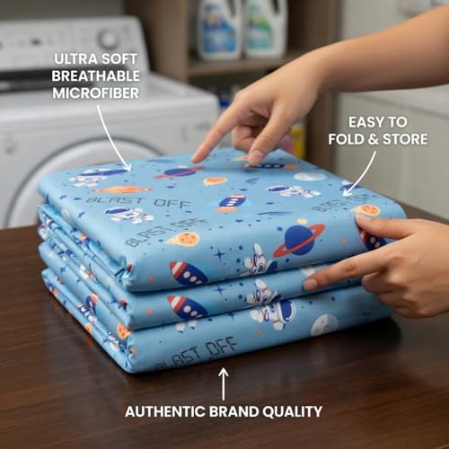 Image of Baby Boy Fitted Crib Sheet Outerspace Adventures, 100% Soft Breathable Microfiber Baby Sheet, Fits Standard Size Crib Mattress 28in x 52in, Nursery Sheet