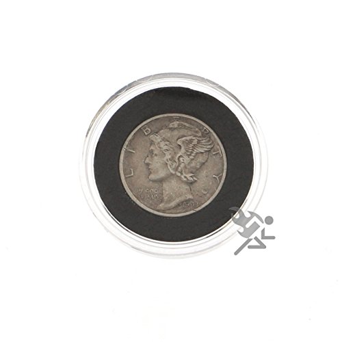 Tubo cápsula con tapa negra y 20 anillos para monedas miniatura 2