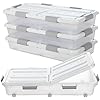 Beeveer 4 Pcs Plastic Under Bed Storage Container with Double Opening Lid Wheel Handle, Transparent Large Capacity Stackable Latching Festival Storage Bin for Closet Bedroom, 31.5x15.8x5.2 In(White)