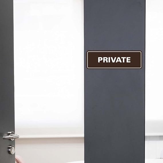 Standard Private Door/Wall Sign - Black - Small (2 Pack)