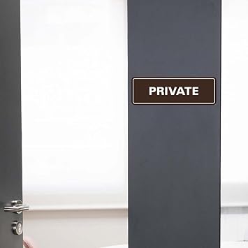 Standard Private Door/Wall Sign - Black - Small (2 Pack)