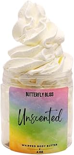 Unscented Whipped Body Lotion – Fragrance-Free Moisturizer for Sensitive Skin & Eczema – Shea Butter, Mango Butter, Coconut Oil – Vegan, Paraben-Free Skincare – 4 oz Jar