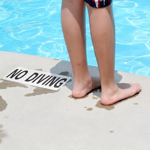 5 Pack Señales Adhesivas de Seguridad para Piscina No Diving miniatura 4