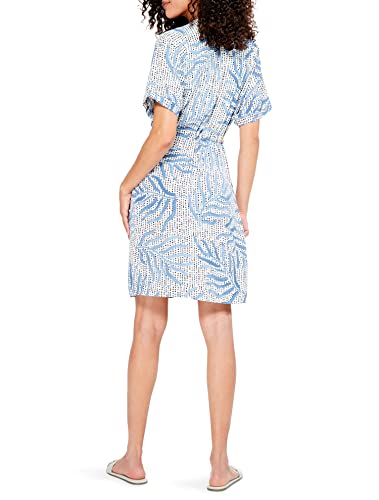 NIC+ZOE Palm Dot Blue Multi Faux Wrap Dress #TOP7