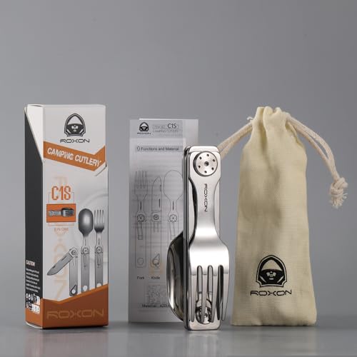 ROXON 3-in-1 Knife Spoons Fork Camping Utensils Set with Case by Roxon - Image 6