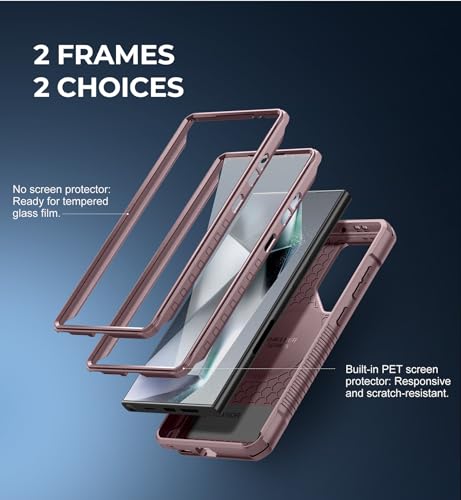 Dexnor Magnetic Case for Samsung Galaxy S24 Ultra Case, Compatible with Magsafe, 2 Front Frames & Built-in Screen Protector, Bumper Rugged Shockproof Full-Body Protective Cover with Kickstand,Pink - Thumbnail 5