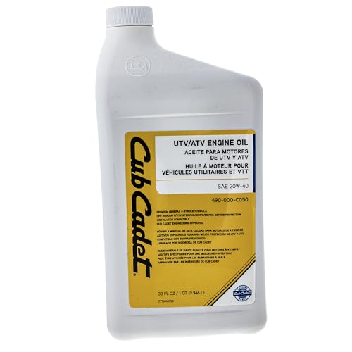 CUB CADET 490-000-C050 SAE 20W-40 UTV/ATV Engine Oil 4-Cycle 1 Qu...