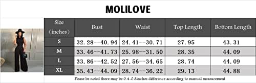 Molilove Women's 2 Piece Outfits Sexy Sleeveless Jumpsuit Two Piece Pants Set Women 2 Piece Outfit Womens Two Piece Outfits 6 Molilove Women's 2 Piece Outfits Sexy Sleeveless Jumpsuit Two Piece Pants Set Women 2 Piece Outfit Womens Two Piece Outfits