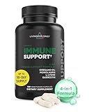 Livingood Daily Immune Support Supplement, 4-in-1 Formula with Oregano Oil, Monolaurin, L Lysine & Quercetin, Gut & Digestive Health, Gluten Free, Vegan, Non GMO, Allergen Free, 120 Capsules