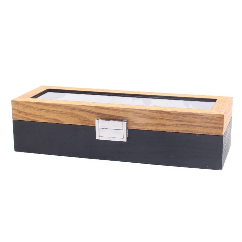 Estuche para Relojes Estuche Enrollable para Relojes Enrollador de Relojes Ranuras para Cajas de Relojes Organizador de Relojes de Madera Retro Estuche de Madera para Relojes (6 Ranuras)