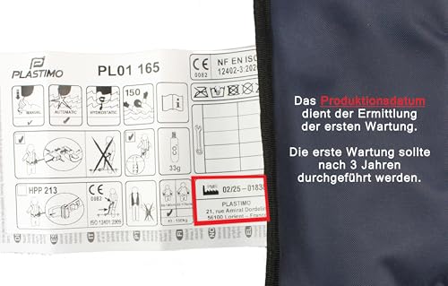 12skipper Automatik Rettungsweste ISO 165N Waistbelt, Schwimmweste, rot