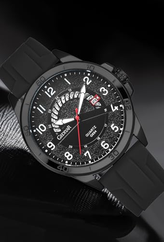 Image of Waterproof Watch Analog Military Stylish Durable Timepiece for Men Boy Sports Wrist Quartz Watches,Silicone Strap
