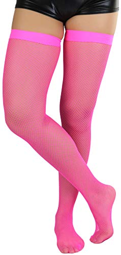 Image of ToBeInStyle Women's Fine Classic Fishnet Thigh High Stretch Nylon Novelty Stockings