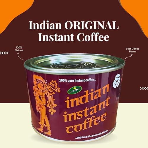 Miltonas Indian Organic Instant Coffee - Medium Roast Coffee Made From Robusta & Arabica Indian Coffee Beans - Freeze Dried Instant Coffee For Office, Home, Gym - Taste Bud Exciting strong coffee 90g