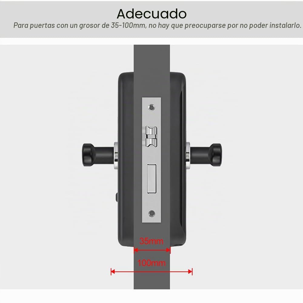 TUYA - Cerradura inteligente para puerta con asa: 5 en 1 cuenta con autenticación biométrica, contraseña digital, entrada sin llave de huellas dactilares y cerradura electrónica Bluetooth