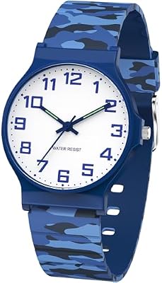 Kids Analog Watch – Camouflage Sport Watch, 30M Waterproof, Rubber Band – Ideal Gift for Boys & Girl...