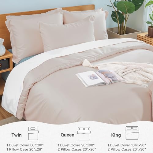 NEXHOME PRO Duvet Cover Set Queen, 100% Natural Bamboo Viscose,Washed & Brushed, Ultra Soft Bedding, Zipper Closure with 8 Corner Ties, 3-Piece (1 Duvet Cover, 2 Pillowcases), No Comforter, 90''x90'' by NEXHOME PRO - Used condition - Image 8