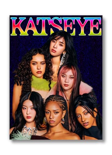 Katseye Poster (UNFRAMED 12 x 16) Kpop Group Music Singers Wall Art Teen Girl Room Wall Art Prints Bedroom Dorm - Bold Rainbow