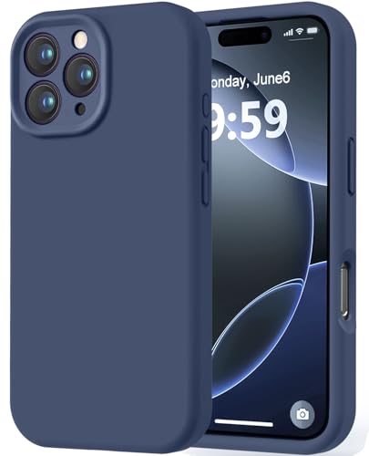LOVE 3000 Designed for iPhone 16 Pro Case, Premium Silicone with [Soft Anti-Scratch Microfiber Lining] Shockproof Protective Phone Case for Men Women Girls 6.3", Navy Blue