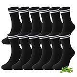 FALARY 6 Paar Socken Damen 39-42 Bambus Socken Herren Tennissocken Sportsocken Baumwolle Laufsocken...