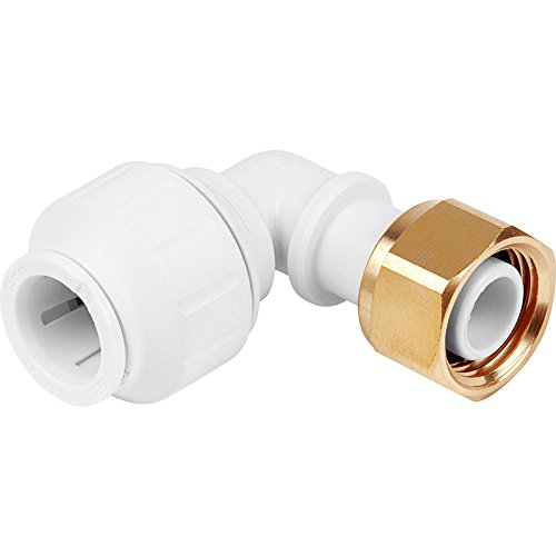 Shirenock White Bent Tap Connector 15Mm X 1/2" Bsp, 1 In Pack