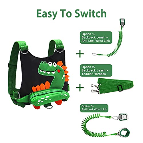 Coleira para crianças pequenas para caminhar, correia de segurança de dinossauro, pulseira ajustável