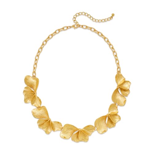 Gold Charm Necklace For Women Trendy Flower and Cherry Statement Necklace Summer Boho Jewelry Gift