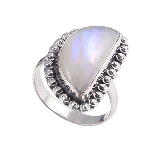 Bague en pierres précieuses naturelles de mariage en argent 925 pour célébrer l'amour